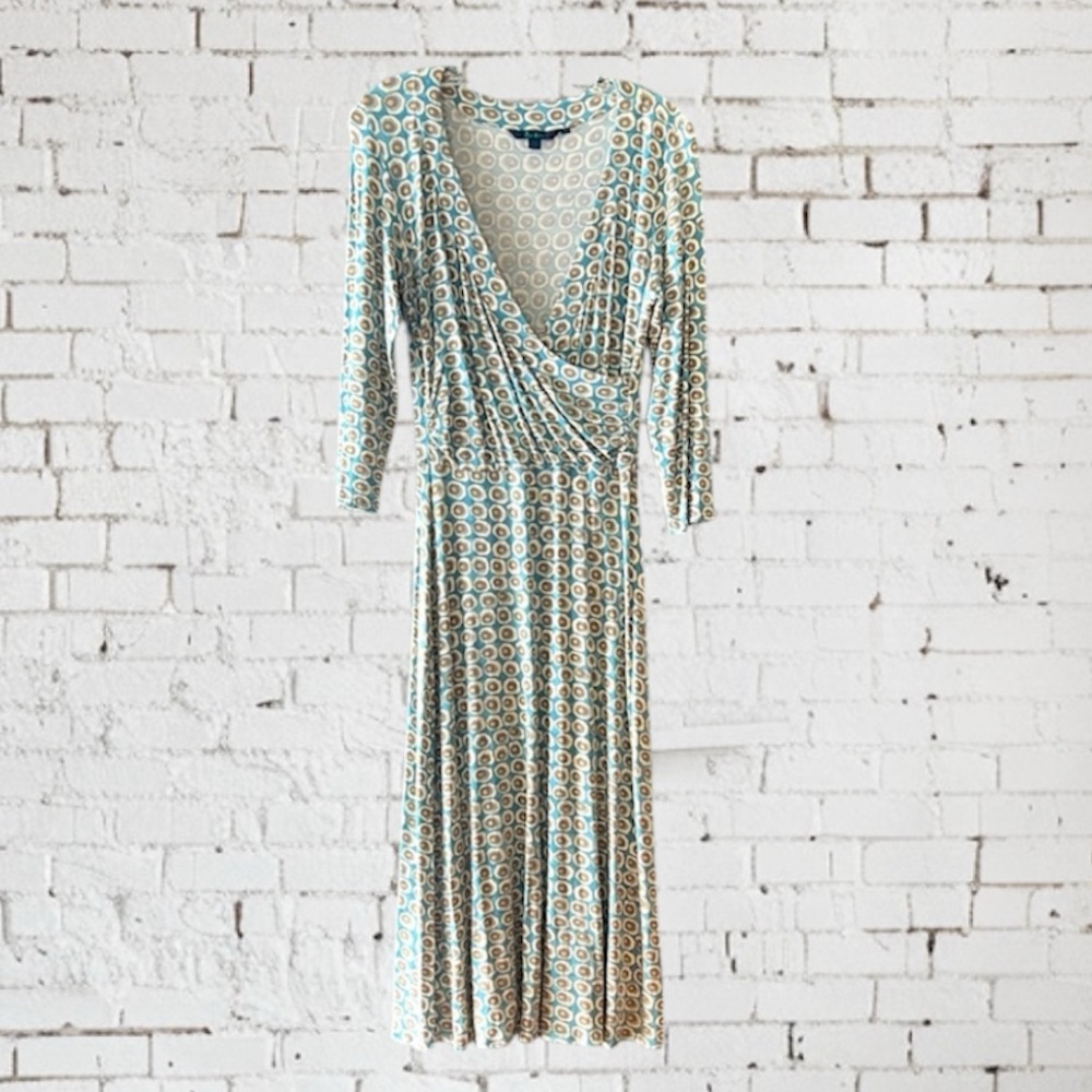 Boden Surplice Wrap Bodice Long Sleeve Midi Dress Size 8 (US)